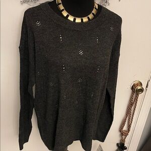 Liz Claiborne Charcoal Sweater with Stud Accents